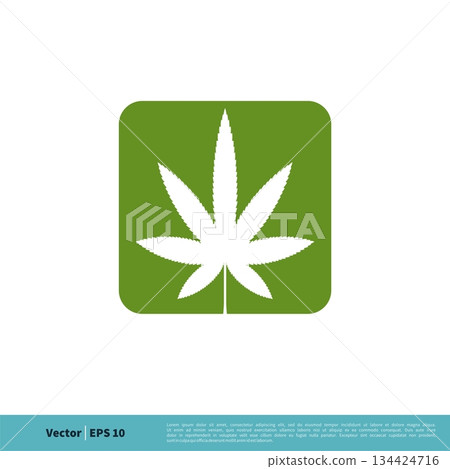 Hemp Leaf, Marijuana, Ganja Icon Vector Logo Template Illustration Design. Vector EPS 10. 134424716