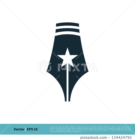 Pen Star Icon Vector Logo Template Illustration Design. Vector EPS 10. 134424792