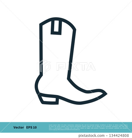 Cowboy Boot Icon Vector Logo Template Illustration Design. Vector EPS 10. Cowboy Boot Icon Vector Logo Template Illustration Design. Vector EPS 10. 134424808
