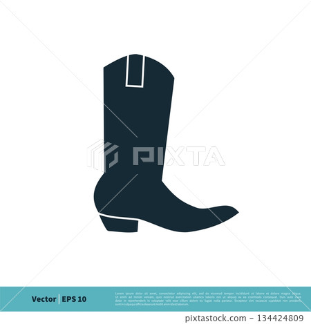Cowboy Boot Icon Vector Logo Template Illustration Design. Vector EPS 10. 134424809