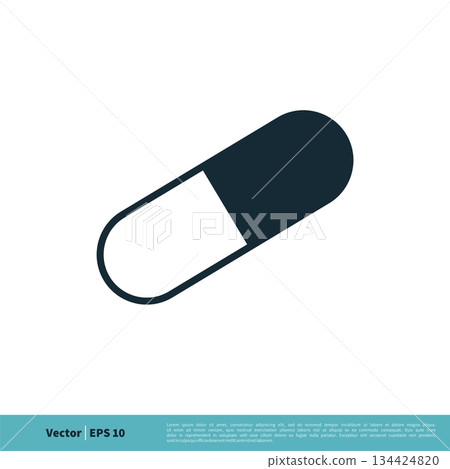 Capsule Icon Vector Logo Template Illustration Design. Vector EPS 10. 134424820
