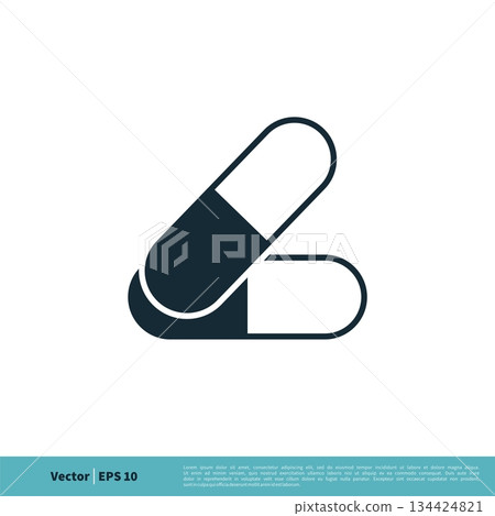 Capsule Icon Vector Logo Template Illustration Design. Vector EPS 10. 134424821