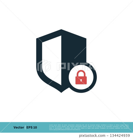 Shield and Padlock Icon Vector Logo Template Illustration Design. Vector EPS 10. 134424939