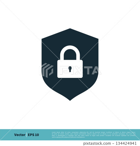 Shield and Padlock Icon Vector Logo Template Illustration Design. Vector EPS 10. 134424941