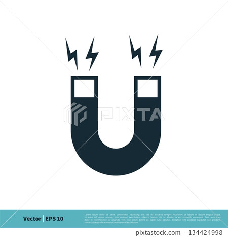 Magnet Icon Vector Logo Template Illustration Design. Vector EPS 10. 134424998