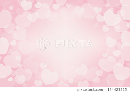 pink gradient background with heart shape bokeh light element valentine love theme banner vector illustration template 134425215