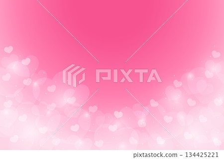 pink gradient background heart shape and dot bokeh element love valentine theme banner vector illustration template 134425221