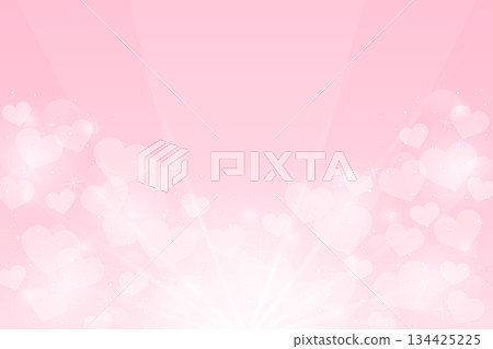 pink gradient background with heart shape and star element bokeh explosive light love valentine theme banner vector illustration template 134425225