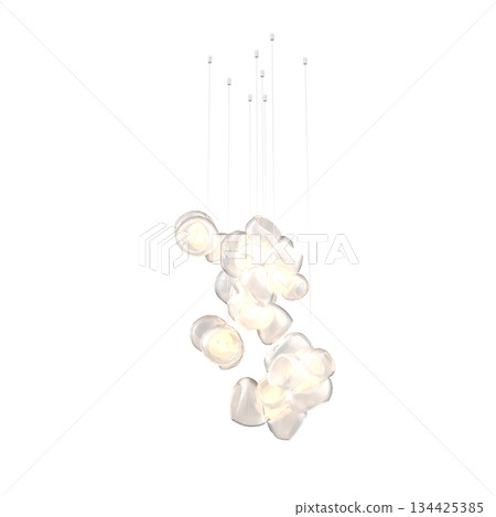 chandelier on the ceiling isolated on transparent background, hanging lamp, pendant light, 3D illustration, cg render chandelier on the ceiling isolated on transparent background, hanging lamp, pendant light, 3D illustration, cg render 134425385