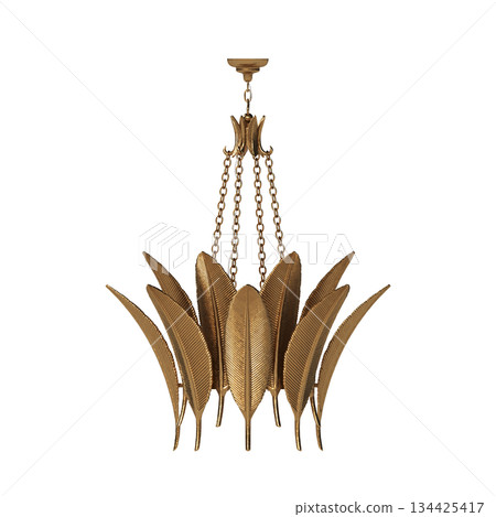 chandelier on the ceiling isolated on transparent background, hanging lamp, pendant light, 3D illustration, cg render chandelier on the ceiling isolated on transparent background, hanging lamp, pendant light, 3D illustration, cg render 134425417
