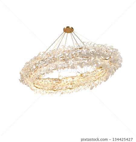 chandelier on the ceiling isolated on transparent background, hanging lamp, pendant light, 3D illustration, cg render chandelier on the ceiling isolated on transparent background, hanging lamp, pendant light, 3D illustration, cg render 134425427