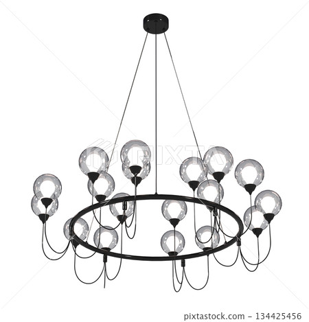 chandelier on the ceiling isolated on transparent background, hanging lamp, pendant light, 3D illustration, cg render chandelier on the ceiling isolated on transparent background, hanging lamp, pendant light, 3D illustration, cg render 134425456
