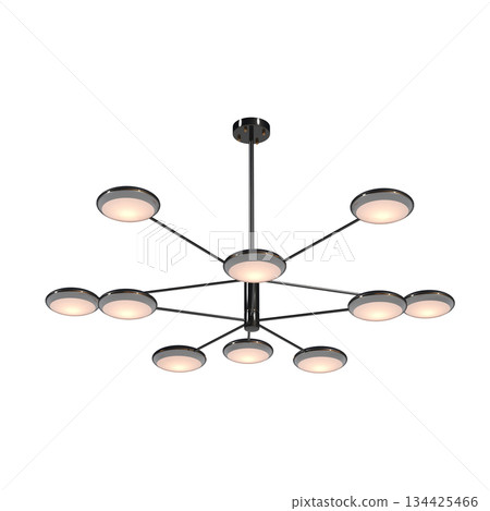 chandelier on the ceiling isolated on transparent background, hanging lamp, pendant light, 3D illustration, cg render chandelier on the ceiling isolated on transparent background, hanging lamp, pendant light, 3D illustration, cg render 134425466