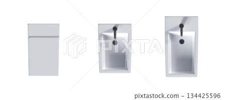 Lavatory pan isolated on a transparent background, bidet, 3D illustration, and CG render Lavatory pan isolated on a transparent background, bidet, 3D illustration, and CG render 134425596