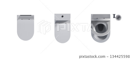 Lavatory pan isolated on a transparent background, bidet, 3D illustration, and CG render Lavatory pan isolated on a transparent background, bidet, 3D illustration, and CG render 134425598