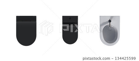 Lavatory pan isolated on a transparent background, bidet, 3D illustration, and CG render 134425599