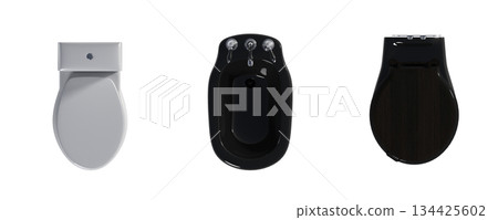 Lavatory pan isolated on a transparent background, bidet, 3D illustration, and CG render 134425602