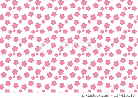 Plum Watercolor Seamless Pattern Japanese Pattern Spring New Year Flower Background Material Design Material 134426116