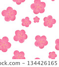 Plum Watercolor Seamless Pattern Japanese Pattern Spring New Year Flower Background Material Design Material 134426165