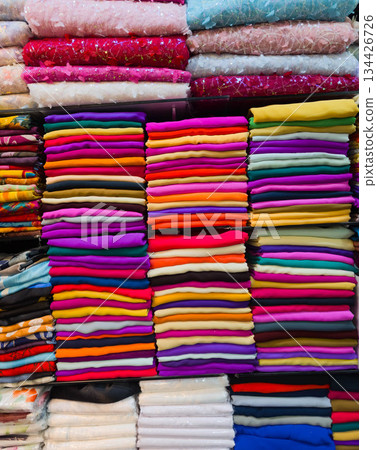 Multi Coloured Catalogue of Clothing Materials and Designs background 134426726