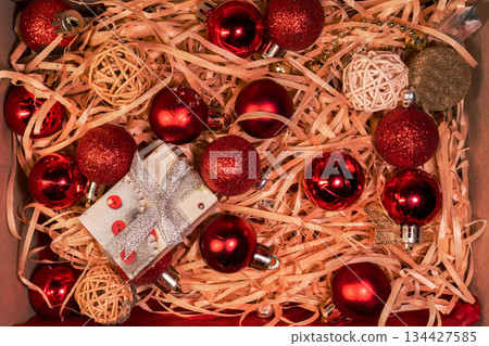 Merry Christmas and happy holidays. Beautiful decorations Merry Christmas and happy holidays. Beautiful decorations 134427585