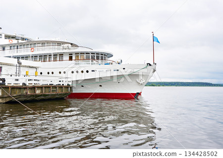 Cruise ship on river pier 134428502