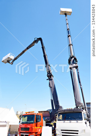 Cranes with cradles Cranes with cradles 134428843