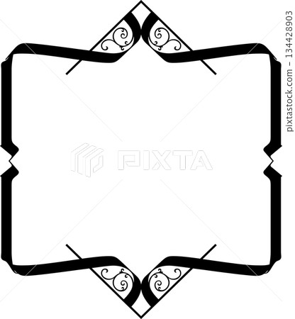 Vintage decorative vector frame in Gothic style - elegant black vector frame on white background, EPS10 134428903
