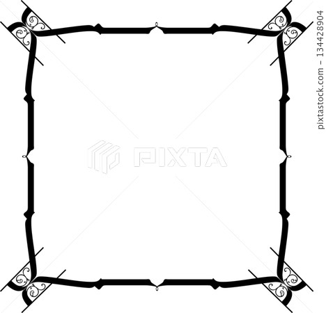 Vintage decorative vector frame in Gothic style - elegant black vector frame on white background, EPS10 134428904