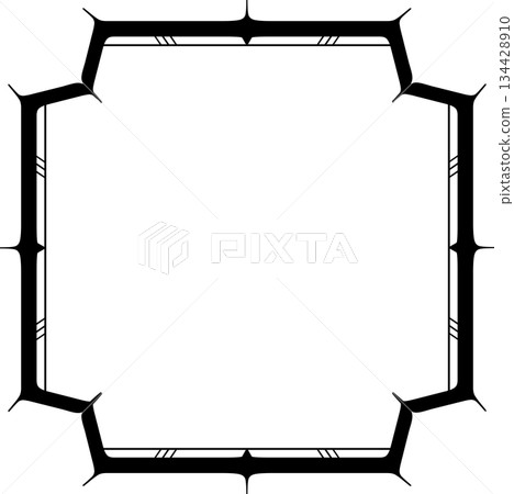 Vintage decorative vector frame in Gothic style - elegant black vector frame on white background, EPS10 134428910