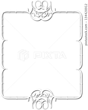 Vintage decorative vector frame in Gothic style - elegant white vector frame on white background, EPS10 134428912