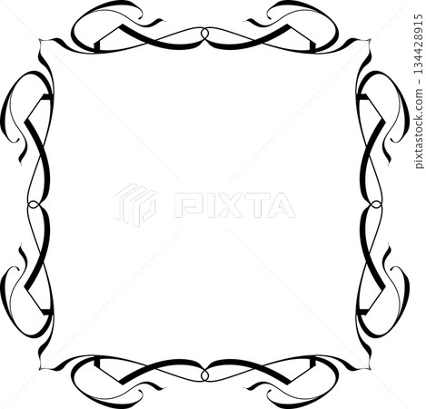 Vintage decorative vector frame in Gothic style - elegant black vector frame on white background, EPS10 134428915