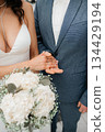Couple shares tender promises, Closeup of partners exchanging heartfelt vows with kindness, Deeply affectionate exchange of promises during private wedding ceremony 134429194