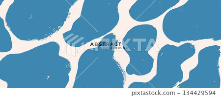 Abstract blue hand drawn brush strokes. Brush stroke and texture. Abstract ink brush stroke background. Minimalist background for banner, poster, cover, brochure, flyer, website Abstract blue hand drawn brush strokes. Brush stroke and texture. Abstract ink brush stroke background. Minimalist background for banner, poster, cover, brochure, flyer, website 134429594