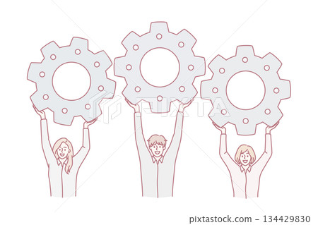 Teamwork and collaboration in business concept. Teamwork and collaboration in business concept. 134429830