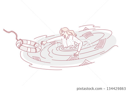 Business crisis and helping hand concept. Business crisis and helping hand concept. 134429863