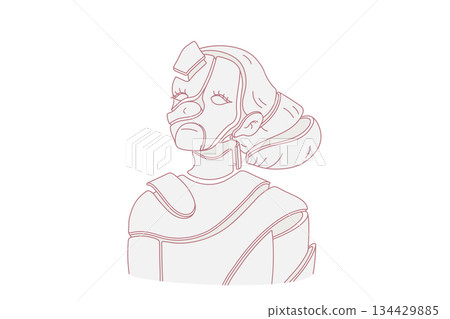 Unhappy woman suffer from mental disorder 134429885