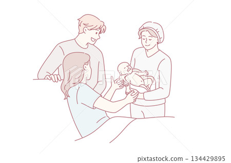 Giving birth and parenthood concept 134429895