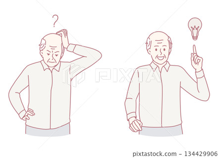 Elderly man suffer from mood swings 134429906