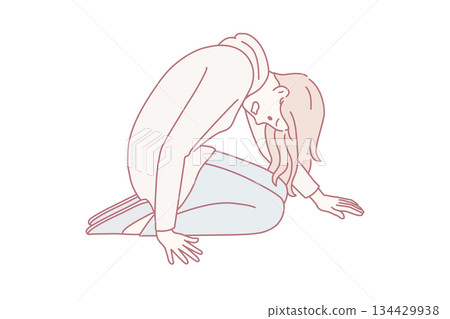 Unhappy woman suffer from psychological mental problems 134429938