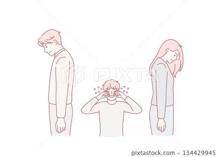 Divorce and family breaking concept. Divorce and family breaking concept. 134429945