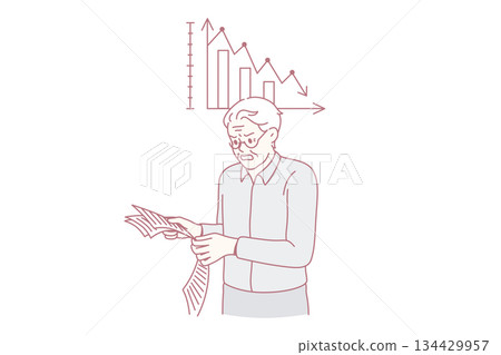Negative statistics and bad news concept. Negative statistics and bad news concept. 134429957