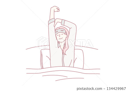 Happy waking up and health concept. 134429967