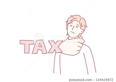 Stressed man have tax financial burden Stressed man have tax financial burden 134429972