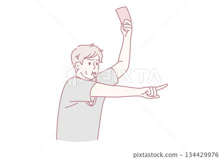 Soccer judge and football rules concept. 134429976