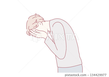 Stressed guy feel broken suffer from depression 134429977