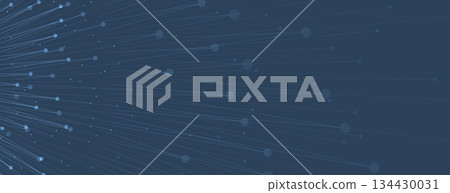 Cyber technology and science banner or header. Connected neural network Cyber technology and science banner or header. Connected neural network 134430031