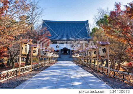 Late autumn at the main temple, Chishaku-in, Kondo Hall, Kyoto City, Kyoto Prefecture 134430673
