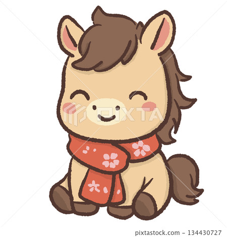 Cute kawaii bear sitting happily with floral winter scarf smiling softly pastel illustration for stickers planners clipart cozy aesthetic animal art digital download Cute kawaii bear sitting happily with floral winter scarf smiling softly pastel illustration for stickers planners clipart cozy aesthetic animal art digital download 134430727