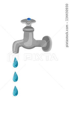 水龍頭滴水 水彩風格手繪向量圖 水龍頭滴水 水彩風格手繪向量圖 134430930